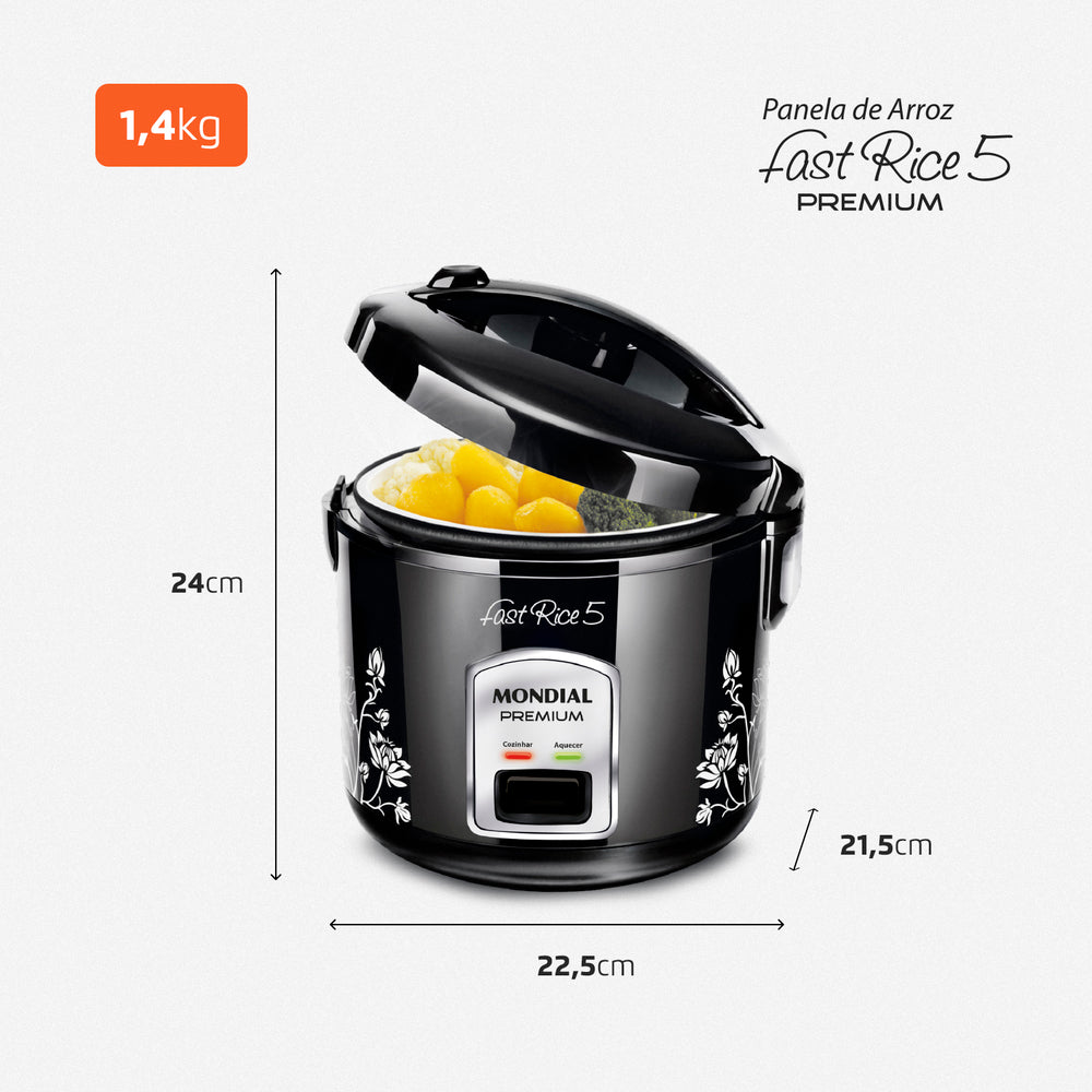 Panela Elétrica Mondial Npe-08-5x Fast Rice 5 Xícaras 400w Panela Elétrica Mondial Npe-08-5x Fast Rice 5 Xícaras 400w